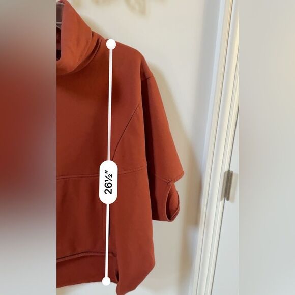 Irema Slow Fashion Cocoon High Neck Sweatshirt In Brick S - Picture 11 of 13